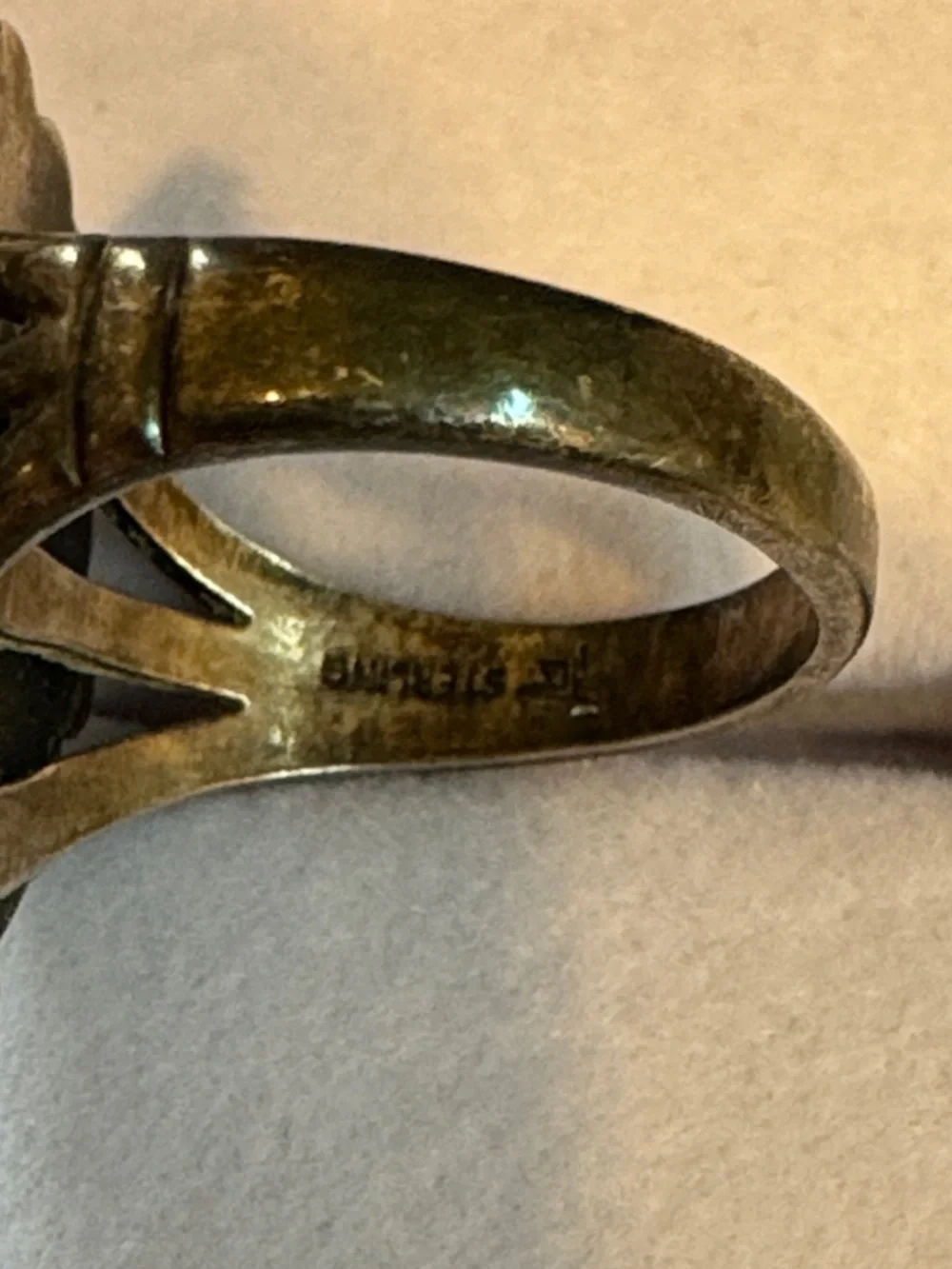 Vintage Teal Oval Stone Ring - Vintage Women Jewelry sterling silver